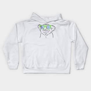 happy Koala with colored glasses Kids Hoodie